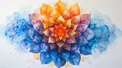 Watercolor chakra mandala