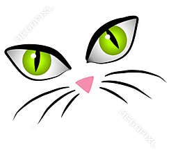 Cartoon Cat Face Eyes Clip Art