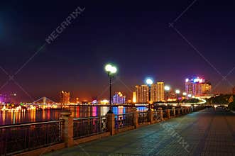 The Songhua river night landscape Jilin