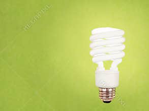 CFL bulb on green