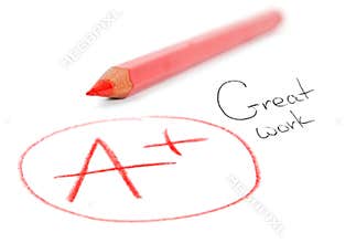 Mark A+ with red pencil. Great work