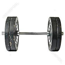 Heavy barbell on transparent background