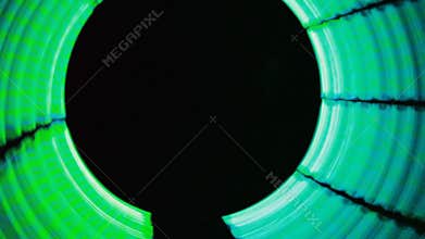 two sticks shone in dark, rotate together on