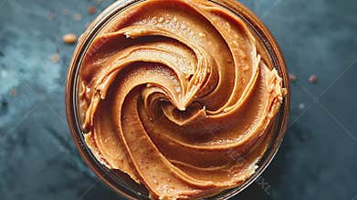 Close-Up Shot of Creamy Peanut Butter in a Jar