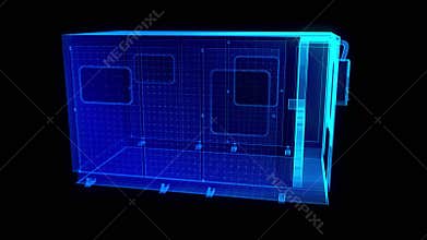 Car service concept. Spray paint cabinet for car body or vehicles painting or parts in a car repair station