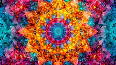 Vibrant multicolor kaleidoscope pattern