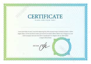 Template certificate, currency and diplomas.