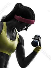 Woman exercising fitness workout weight training s