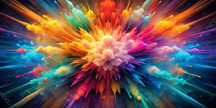 A beatiful abstrack color explosion background Generative AI