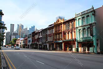 habitation buildings in chinatown - singapore