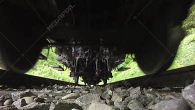 Historical Steam Engine Train locomotive Driving on railroad tracks