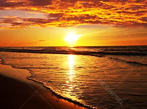 Sunset beach in thailand