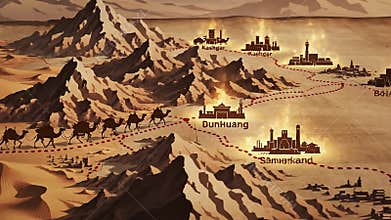 Animated Silk Road Trade Route Map