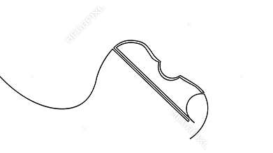 One line art animation seamless loop violin icon