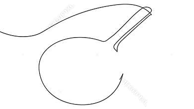 One line art animation seamless loop minimal design frying pan icon