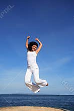 Attractive Woman Jumping