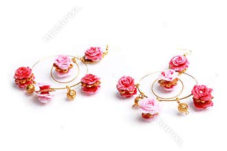 Floral rose earrings