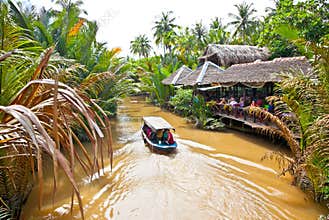 A famous tourist destination is Ben Tre village in Mekong delta