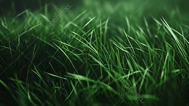 Fresh green grass blades growing in nature
