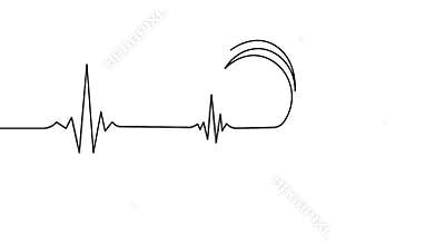 Pulse heart beat linear art animation video
