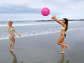 Two Young Female Adults at the Beach