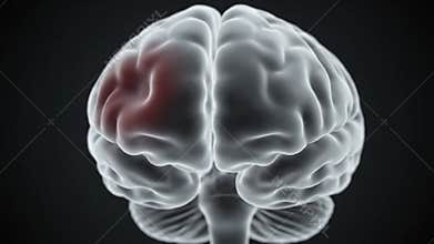 Brain Activity Visualization with Gray Matter Displayed on Black Background Neuroscience Educational Video
