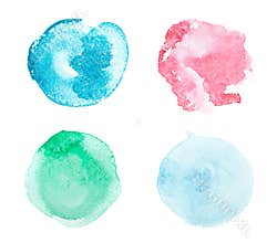 Abstract colorful watercolor aquarelle hand drawn