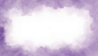 Purple watercolor texture borders a blank white center space. This abstract artistic background suits invitations greeting cards