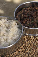 Brazilian food: rice and beans.