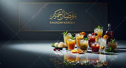 Assortment of Drinks and Fruits for Ramadan Celebration