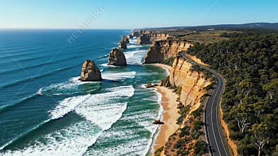 Twelve apostles coastal landscape