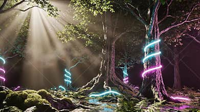 Volumetric Light Rays in Forest Simulation