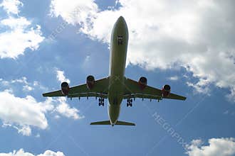 Landing airliner
