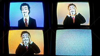 Man with v for vendetta mask