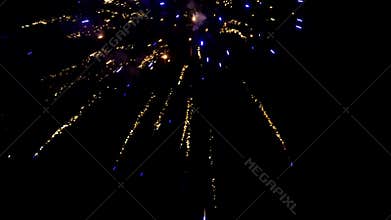 Fourth of July Fireworks show, digital composite. Spectacular Fireworks Finale