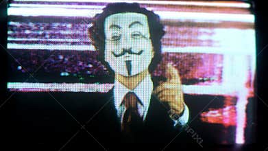 Man with v for vendetta mask
