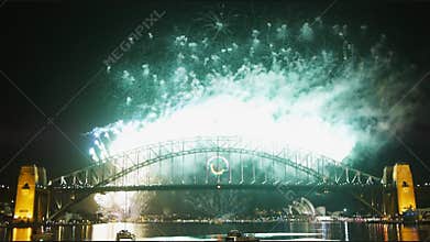 New Years Eve fireworks on Sydney Harbor Bridge 05
