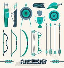Vector Set: Archery Icons and Objects