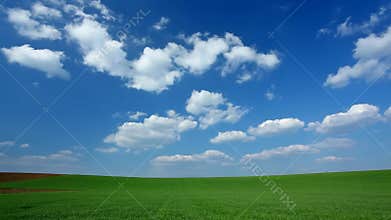 Time lapse clouds at field