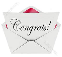 Congrats Note Open Letter Card Envelope Congratulations