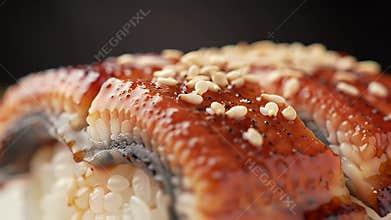 Japanese Unagi Nigiri Sushi with Sweet Soy Glaze