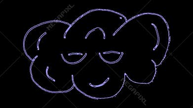2D Stroke Animation Blue Friendly Cloud Social Media