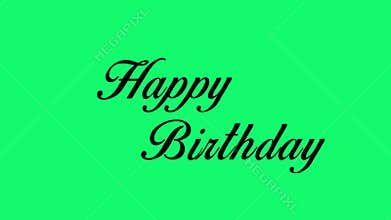 Happy Birthday Celebration Animation Video on Green Screen Background Party Text Reveal with Confetti Motion