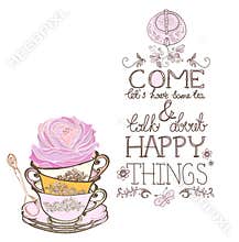 Tea time background with text