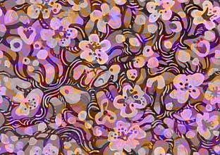 Blurred vision effect cherry blossom seamless pattern.