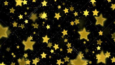 Golden Stars Twinkle Background Footage, Generative AI