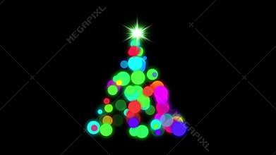 Christmas Tree Made of Colorful Glowing Circles Animation