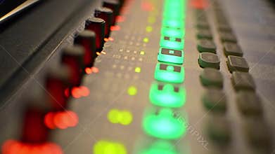 Professional studio audio mixer with VU Meters