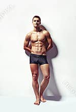 Portrait of a young muscular man