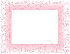 Soft Pink Love and Hearts Frame Border